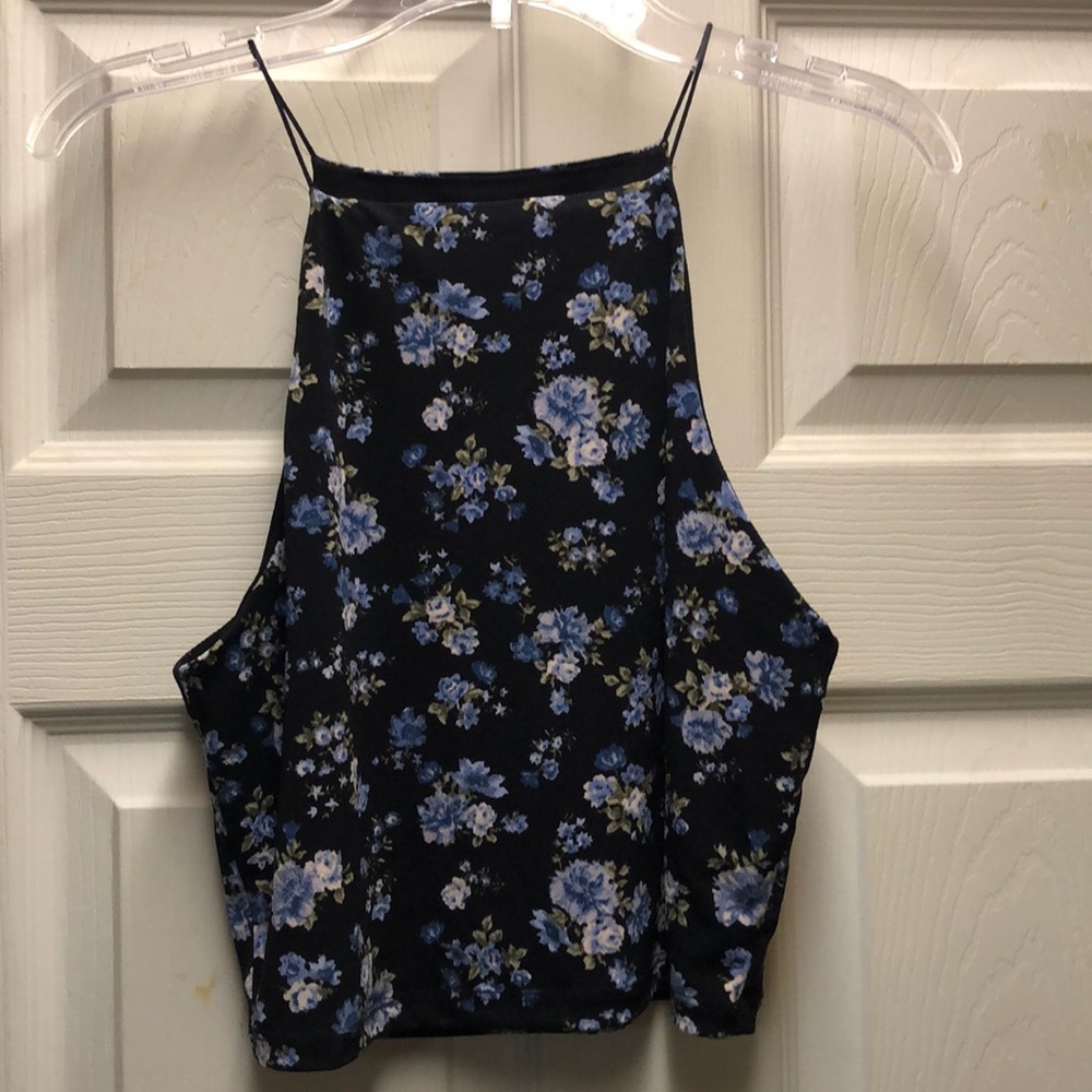 Forever 21 Floral Halter Crop Top